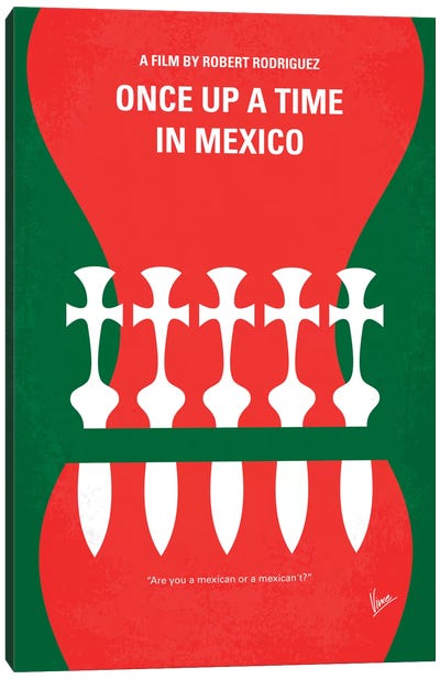 Once Upon A Time In Mexico Minimal Movie Poster Canvas Art Print - Mexico Art