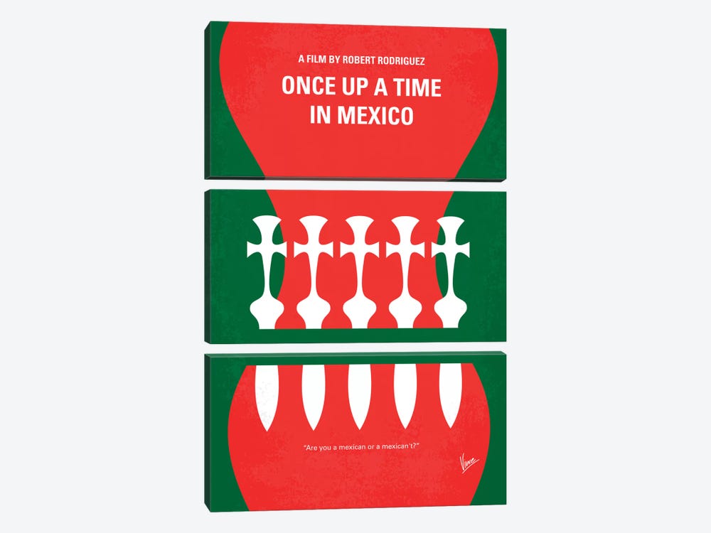 Once Upon A Time In Mexico Minimal Movie Poster by Chungkong 3-piece Canvas Art Print