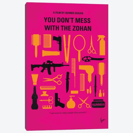 You Don't Mess With The Zohan Minimal Movie Poster Canvas Print #CKG760} by Chungkong Canvas Wall Art