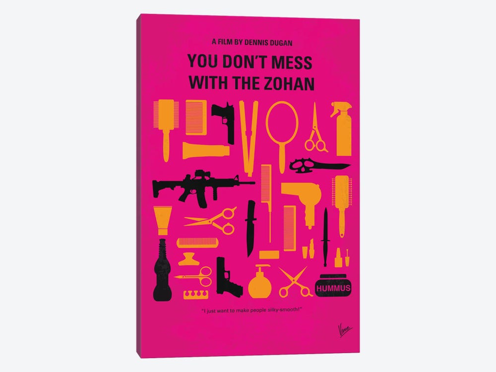 You Don't Mess With The Zohan Minimal Movie Poster by Chungkong 1-piece Canvas Wall Art