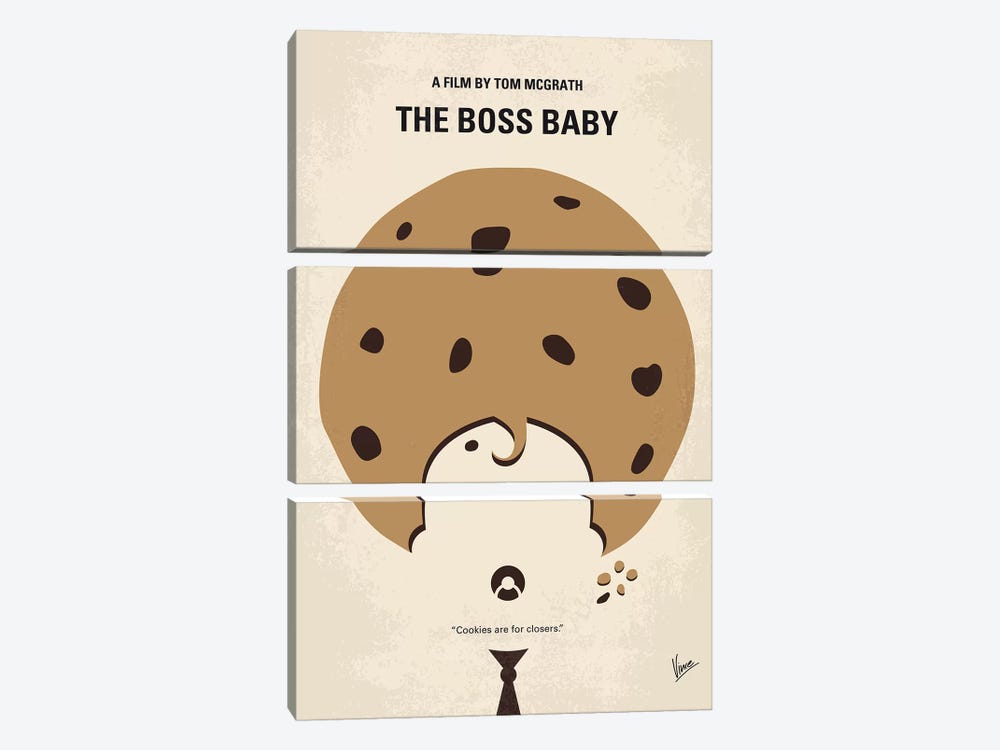 Boss Baby Minimal Movie Poster by Chungkong 3-piece Canvas Art Print