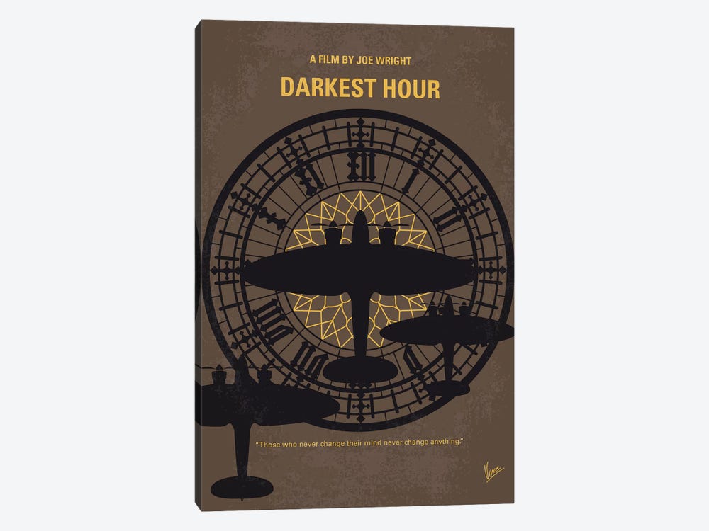 Darkest Hour Minimal Movie Poster by Chungkong 1-piece Canvas Artwork