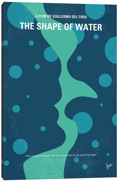 The Shape of Water Minimal Movie Poster Canvas Art Print - Oscar Winners & Nominees