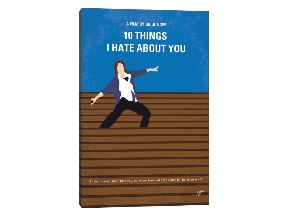  QUNAN Movie Poster 10 Things I Hate About You Canvas Poster  Unframe:16x24inch(40x60cm): Posters & Prints