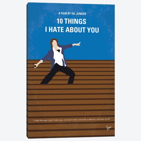 10 Things I Hate About You Minimal Movie Poster Canvas Print #CKG769} by Chungkong Canvas Artwork