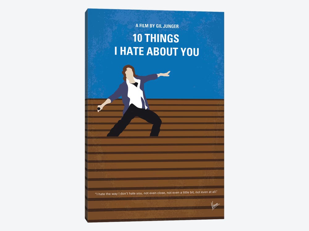 10 Things I Hate About You Minimal Movie Poster by Chungkong 1-piece Canvas Art Print