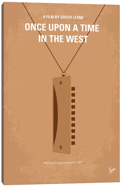 Once Upon A Time In The West Minimal Movie Poster Canvas Art Print - Action & Adventure Minimalist Movie Posters
