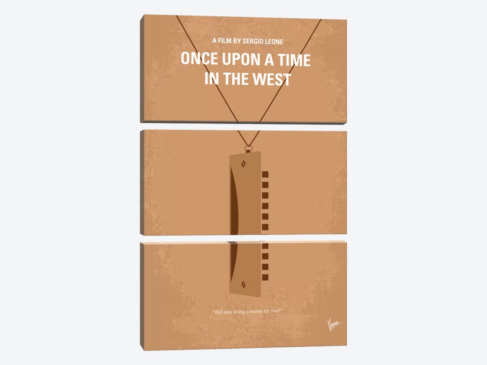 Once Upon A Time In The West Minimal Movie Poster by Chungkong 3-piece Canvas Wall Art