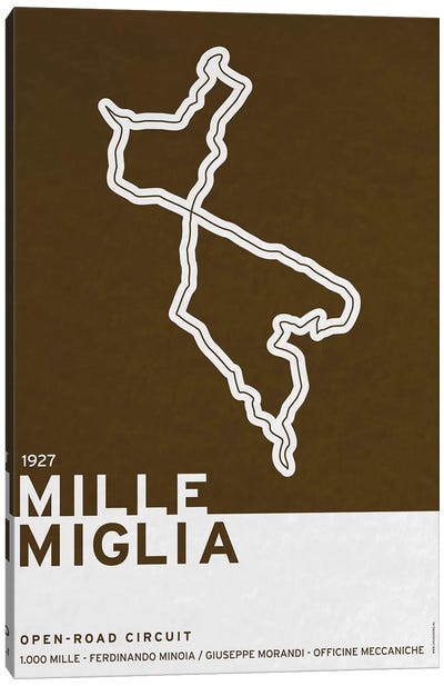 1927 Mille Miglia Canvas Art Print - Auto Racing Art