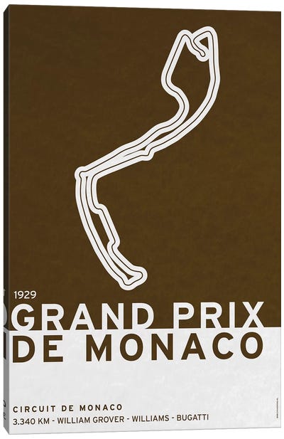 1929 Grand Prix de Monaco Canvas Art Print - Auto Racing Art