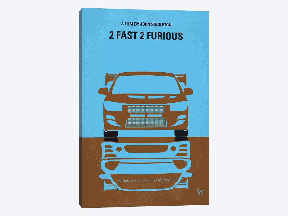 2 Fast 2 Furious Minimal Movie Poster by Chungkong 1-piece Art Print