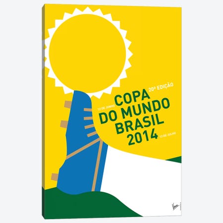 2014 World Cup Soccer Brazil Rio Minimal Poster Canvas Print #CKG779} by Chungkong Canvas Art Print