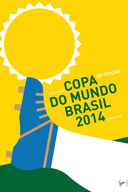 2014 World Cup Soccer Brazil Rio Minimal Poster by Chungkong wall art