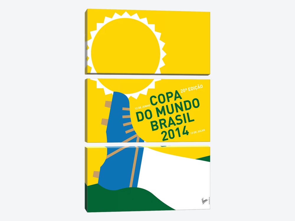 2014 World Cup Soccer Brazil Rio Minimal Poster by Chungkong 3-piece Canvas Art