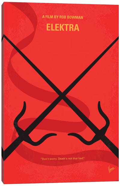 Elektra Minimal Movie Poster Canvas Art Print - Chungkong's Action & Adventure Movie Posters