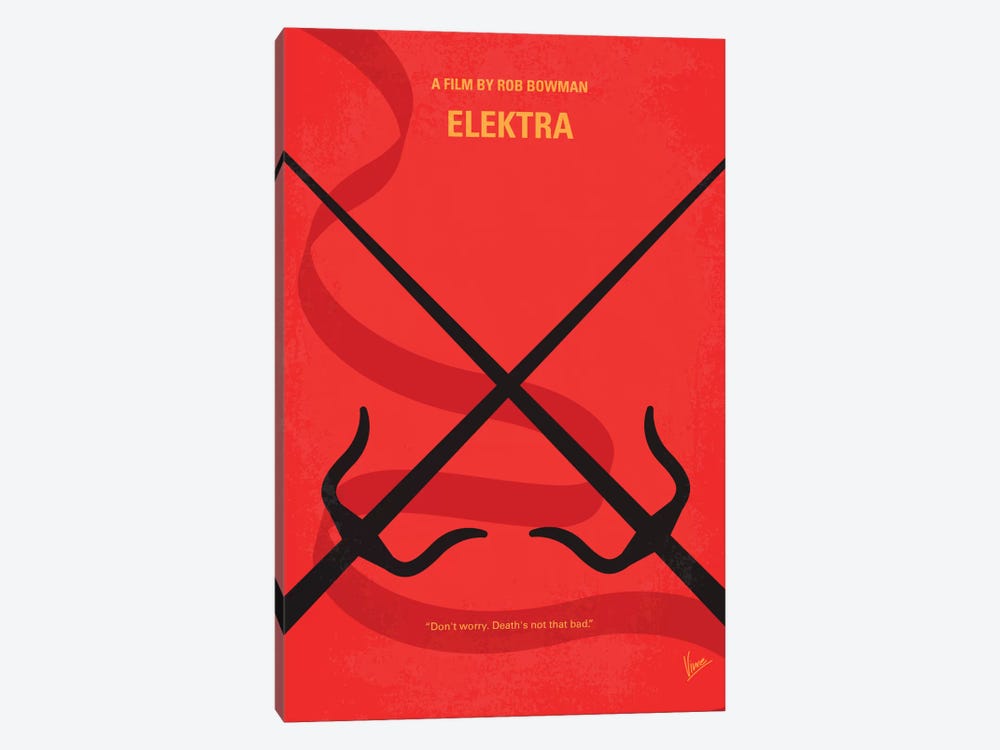 Elektra Minimal Movie Poster by Chungkong 1-piece Canvas Art Print