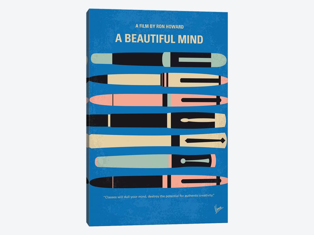 A Beautiful Mind Minimal Movie Poster by Chungkong 1-piece Canvas Print