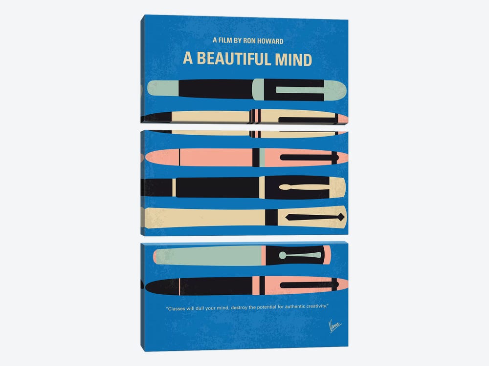 A Beautiful Mind Minimal Movie Poster by Chungkong 3-piece Canvas Art Print