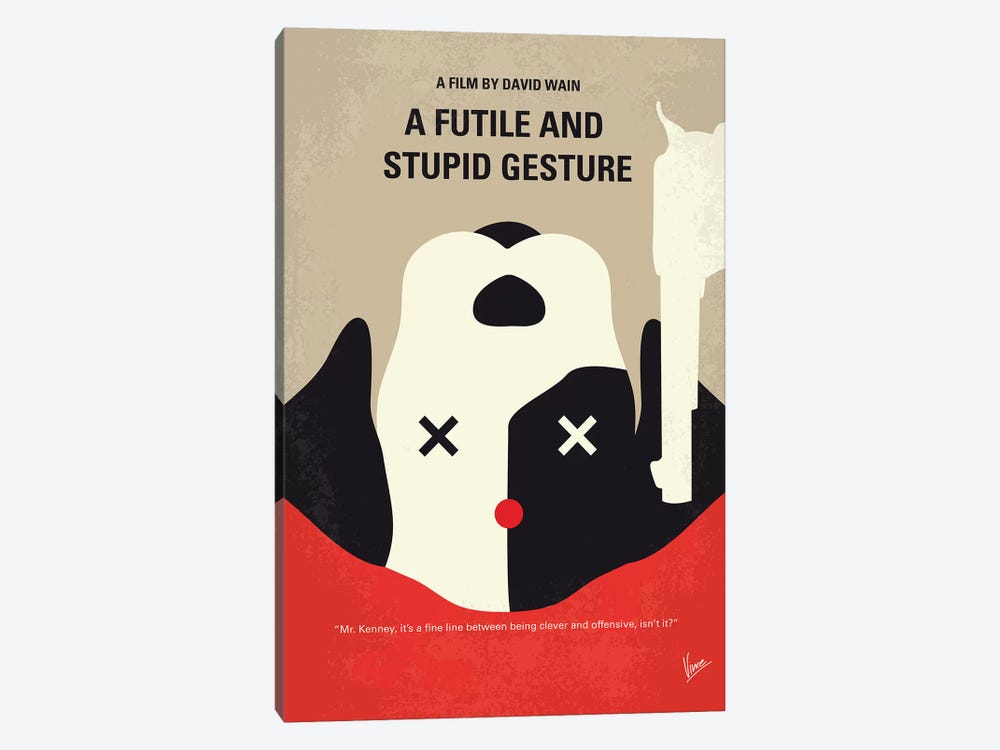 A Futile And Stupid Gesture Minimal Movie Poster by Chungkong 1-piece Canvas Art