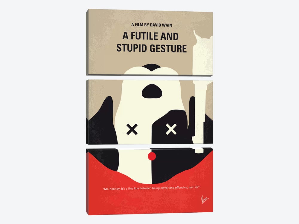 A Futile And Stupid Gesture Minimal Movie Poster by Chungkong 3-piece Canvas Artwork