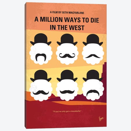 A Million Ways To Die In The West Minimal Movie Poster Canvas Print #CKG785} by Chungkong Canvas Print
