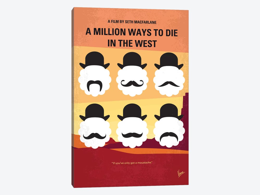 A Million Ways To Die In The West Minimal Movie Poster by Chungkong 1-piece Canvas Art Print