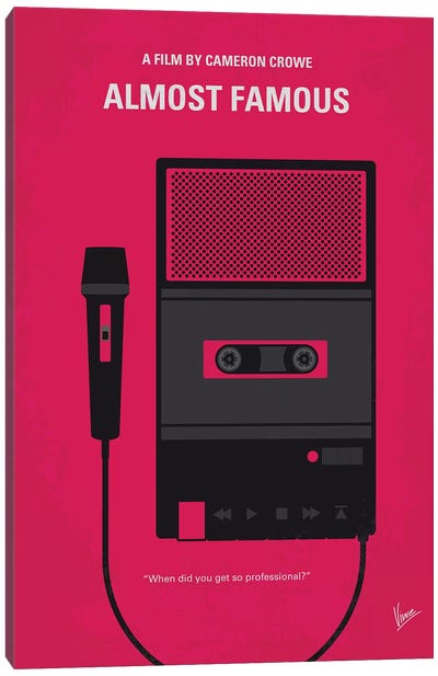 Almost Famous Minimal Movie Poster Canvas Art Print - Comedy Movie Art