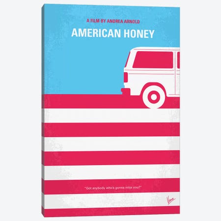 American Honey Minimal Movie Poster Canvas Print #CKG788} by Chungkong Canvas Artwork