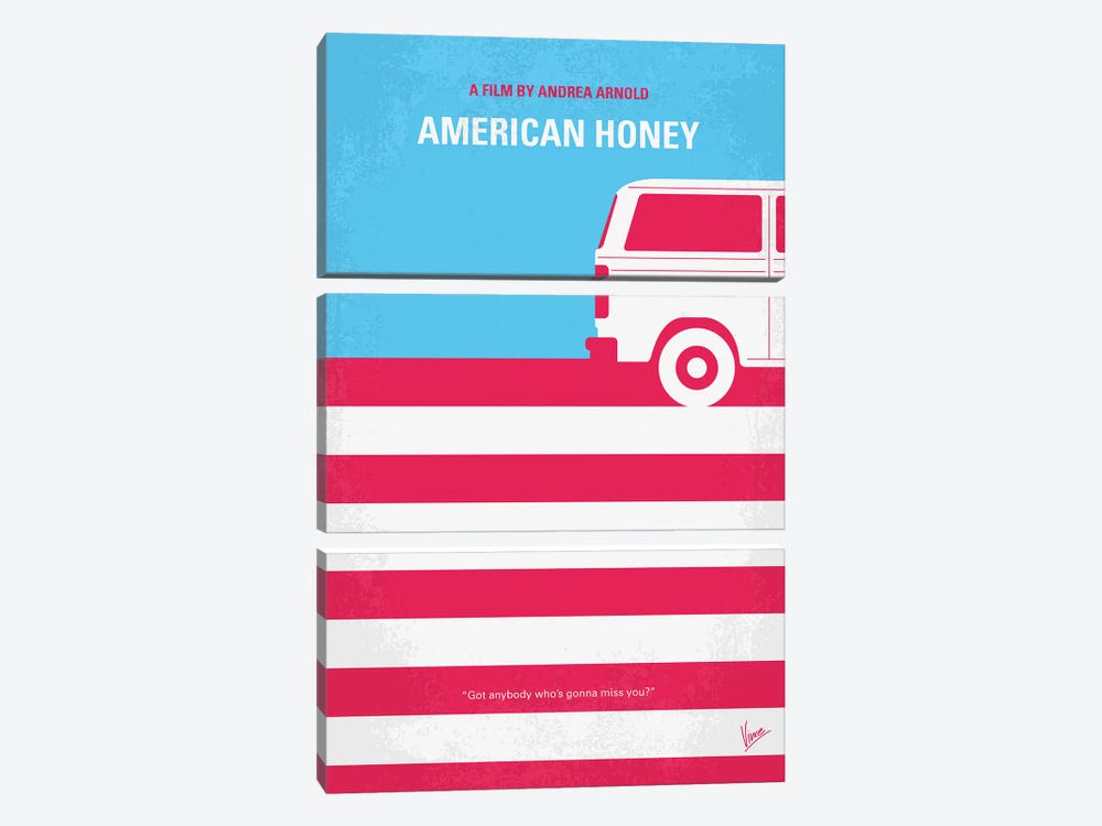 American Honey Minimal Movie Poster by Chungkong 3-piece Canvas Artwork