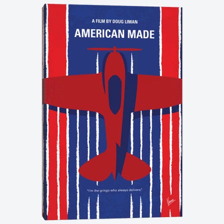 American Made Minimal Movie Poster Canvas Print #CKG789} by Chungkong Canvas Art