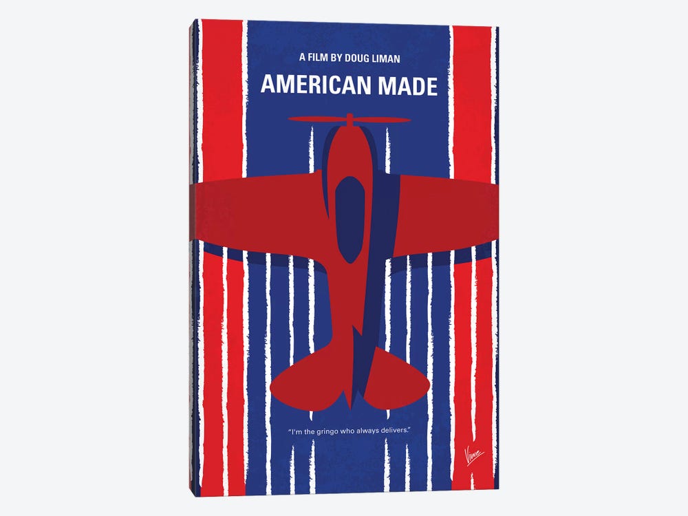 American Made Minimal Movie Poster by Chungkong 1-piece Canvas Art Print