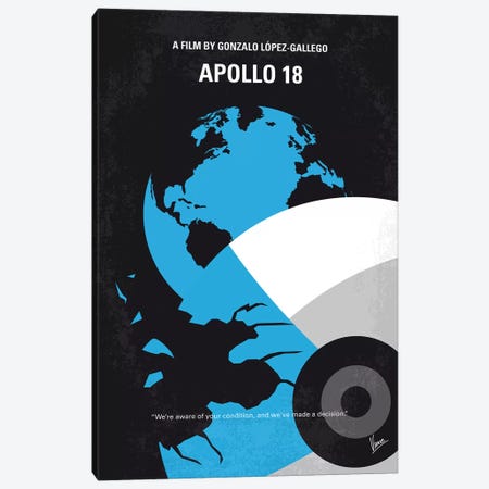 Apollo 18 Minimal Movie Poster Canvas Print #CKG792} by Chungkong Canvas Art Print