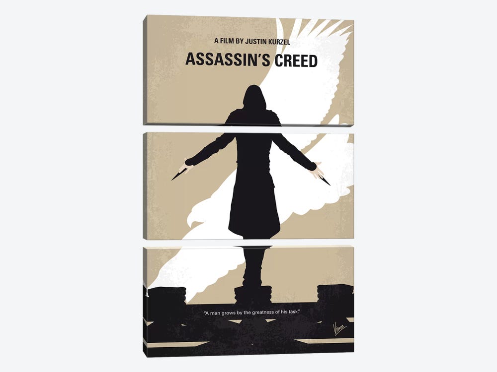 Assassins Creed Minimal Movie Poster by Chungkong 3-piece Canvas Artwork