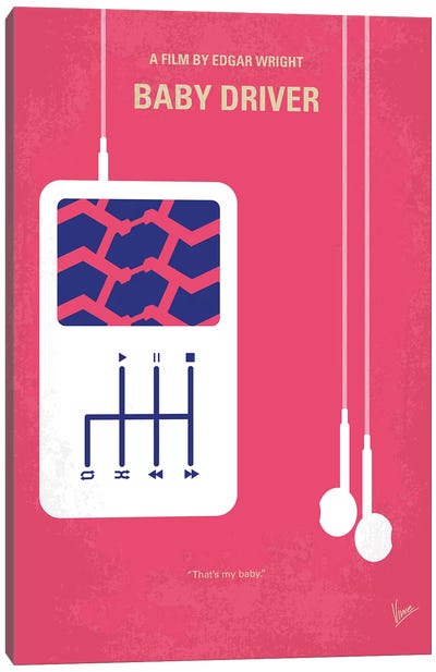 Baby Driver Minimal Movie Poster Canvas Art Print - Baby Driver