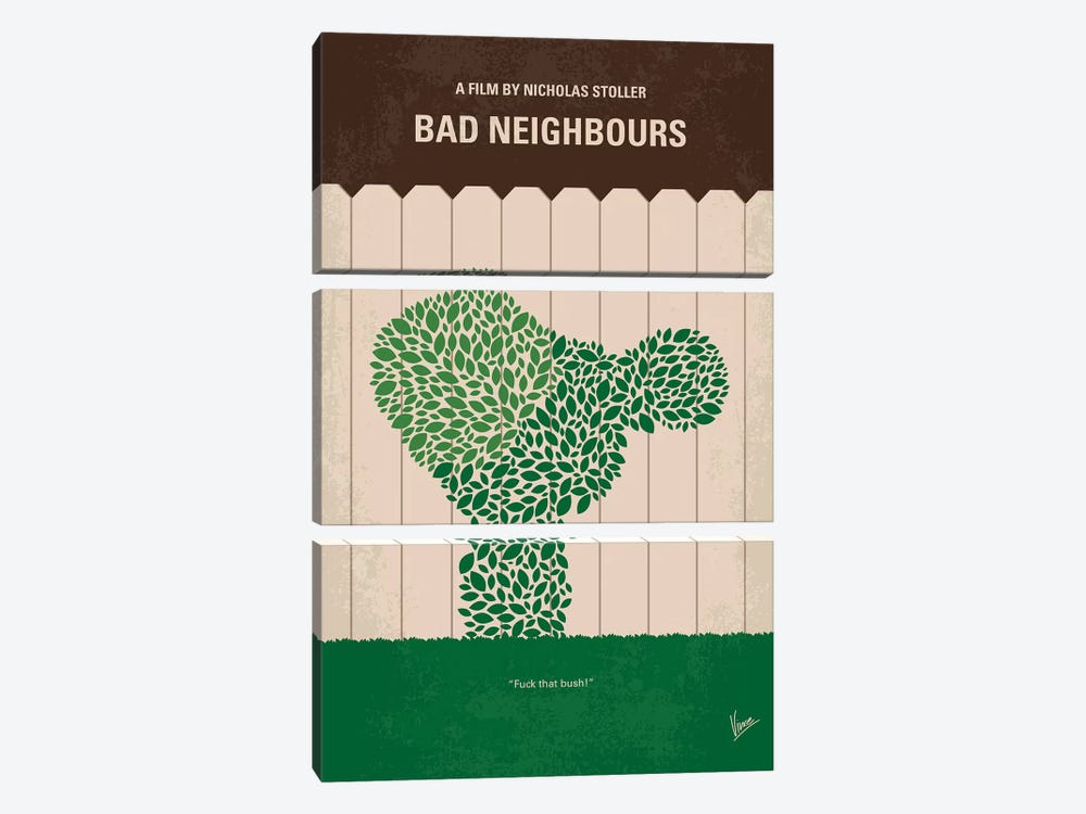 Bad Neighbours Minimal Movie Poster by Chungkong 3-piece Canvas Artwork