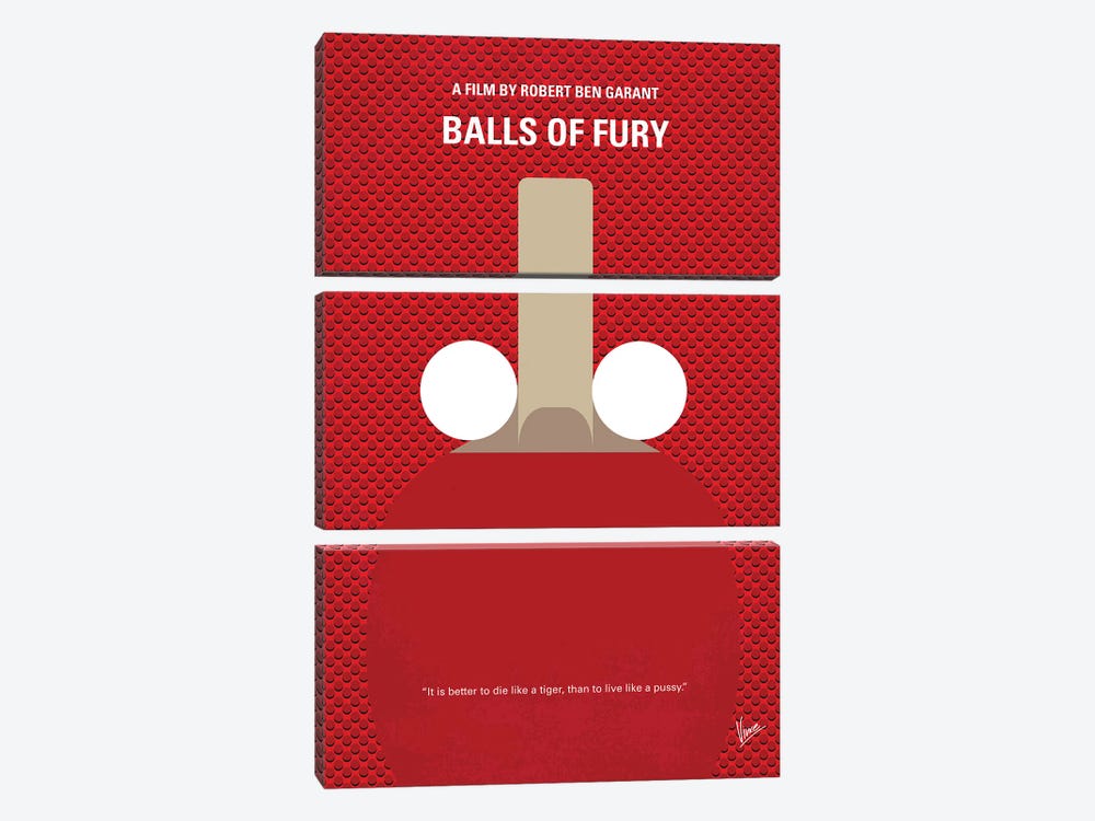 Balls Of Fury Minimal Movie Poster by Chungkong 3-piece Art Print