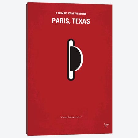 Paris, Texas Minimal Movie Poster Canvas Print #CKG79} by Chungkong Canvas Artwork