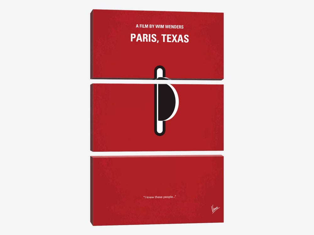 Paris, Texas Minimal Movie Poster by Chungkong 3-piece Canvas Print