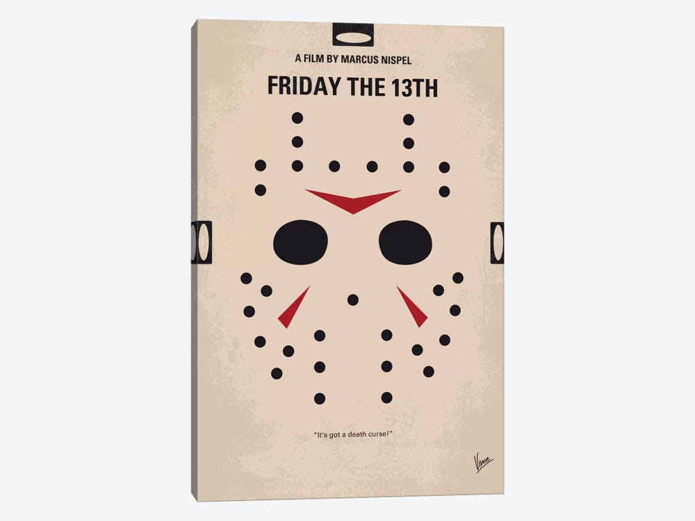 Friday The 13th Minimal Movie Poster by Chungkong 1-piece Canvas Wall Art