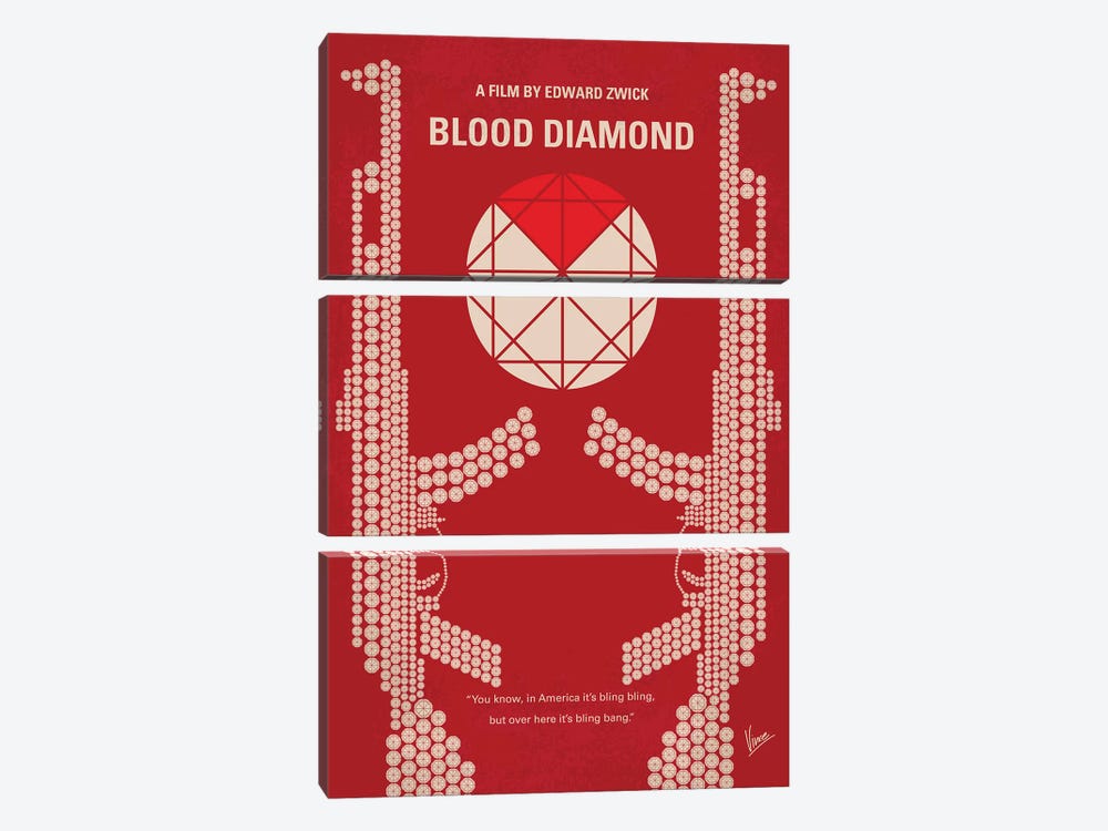Blood Diamond Minimal Movie Poster by Chungkong 3-piece Canvas Art Print