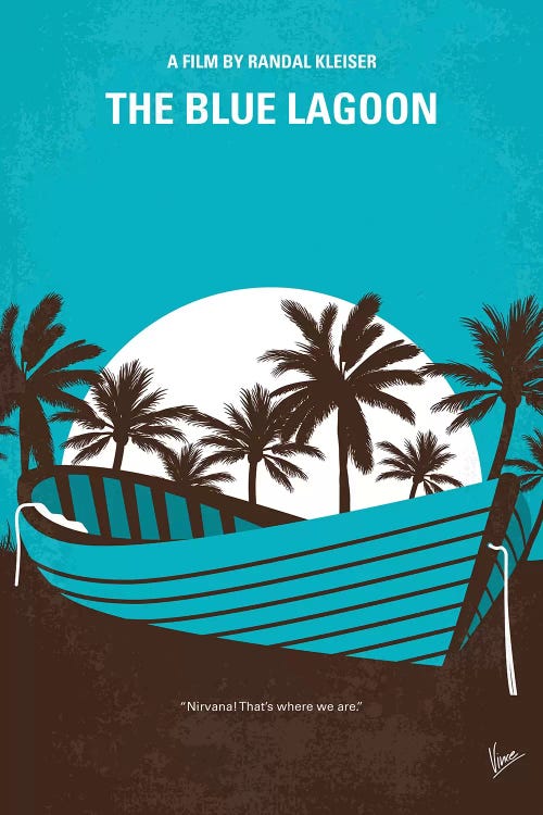 Blue Lagoon Minimal Movie Poster by Chungkong wall art