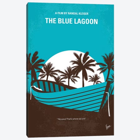 Blue Lagoon Minimal Movie Poster Canvas Print #CKG802} by Chungkong Canvas Art Print