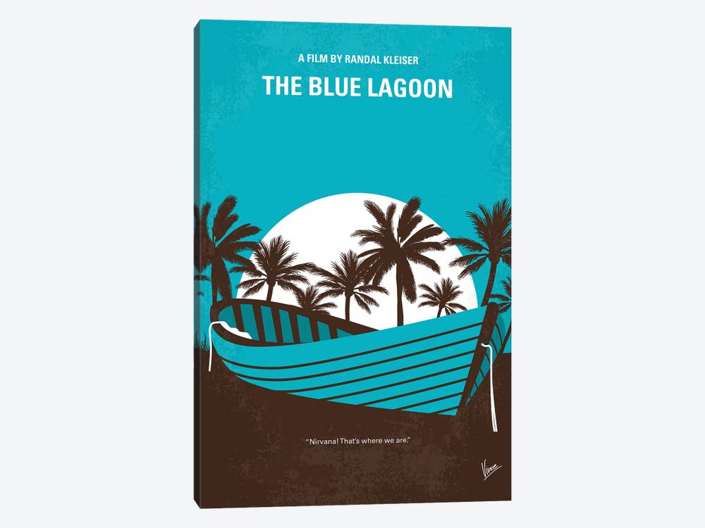 Blue Lagoon Minimal Movie Poster by Chungkong 1-piece Canvas Art
