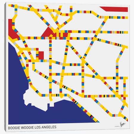 Boogie Woogie Los Angeles Canvas Print #CKG807} by Chungkong Canvas Artwork