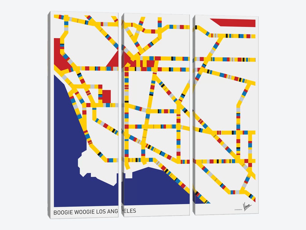 Boogie Woogie Los Angeles by Chungkong 3-piece Canvas Art Print