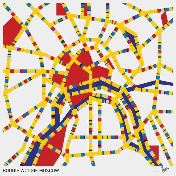 Abstract Maps: Boogie Woogie Moscow by Chungkong
