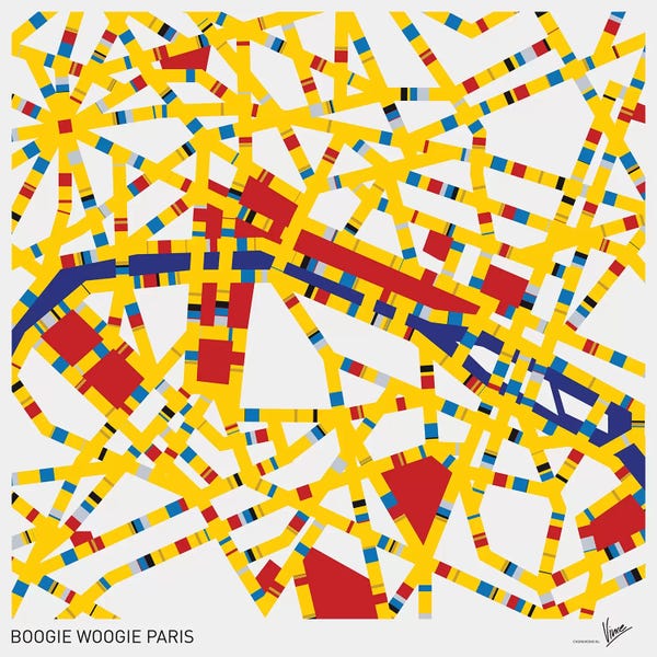 Abstract Maps: Boogie Woogie Paris by Chungkong