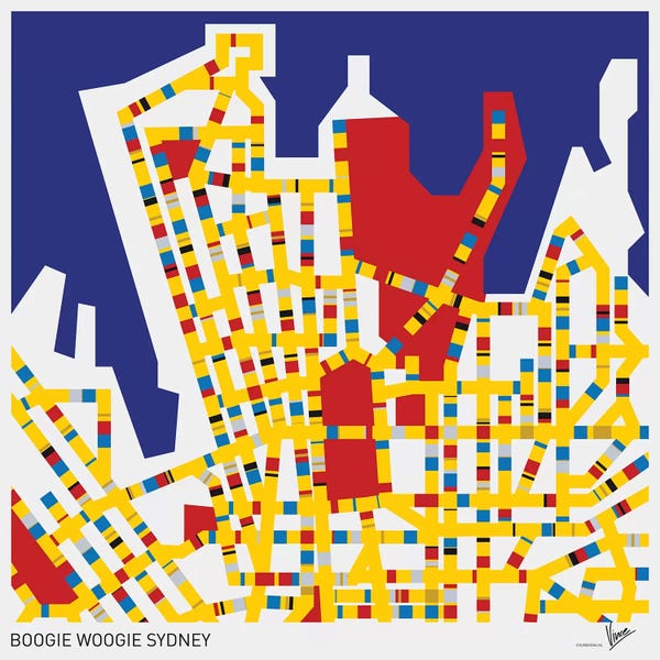 Abstract Maps: Boogie Woogie Sydney by Chungkong