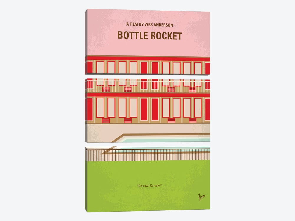 Bottle Rocket Minimal Movie Poster by Chungkong 3-piece Canvas Art Print