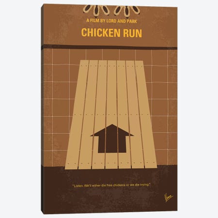 Chicken Run Minimal Movie Poster Canvas Print #CKG817} by Chungkong Canvas Art Print